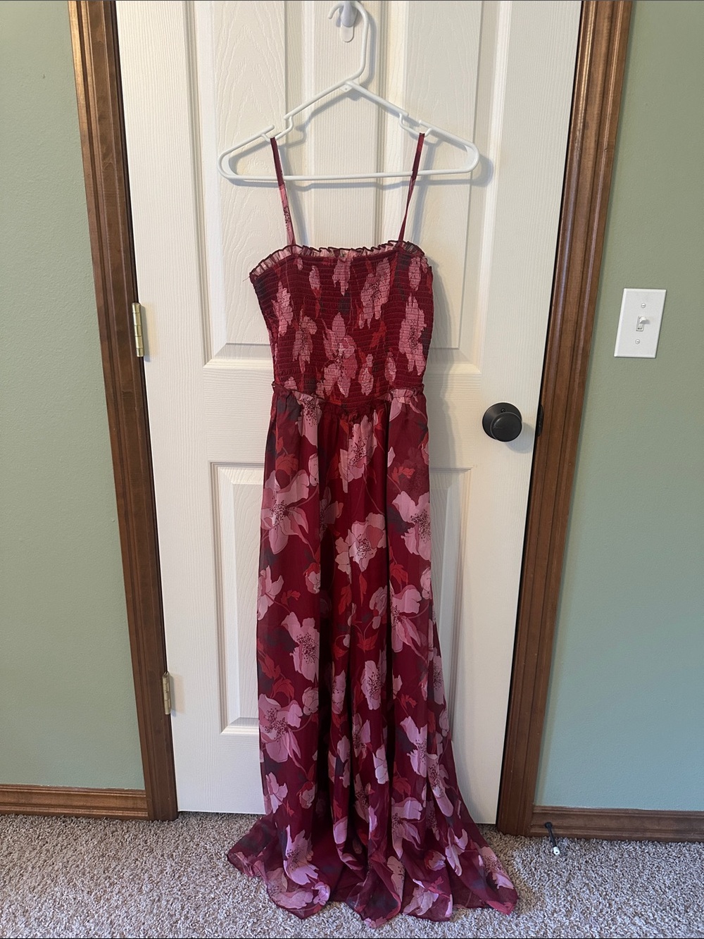 Petal & Pup Burgundy and Pink Floral Maxi Jumpsuit